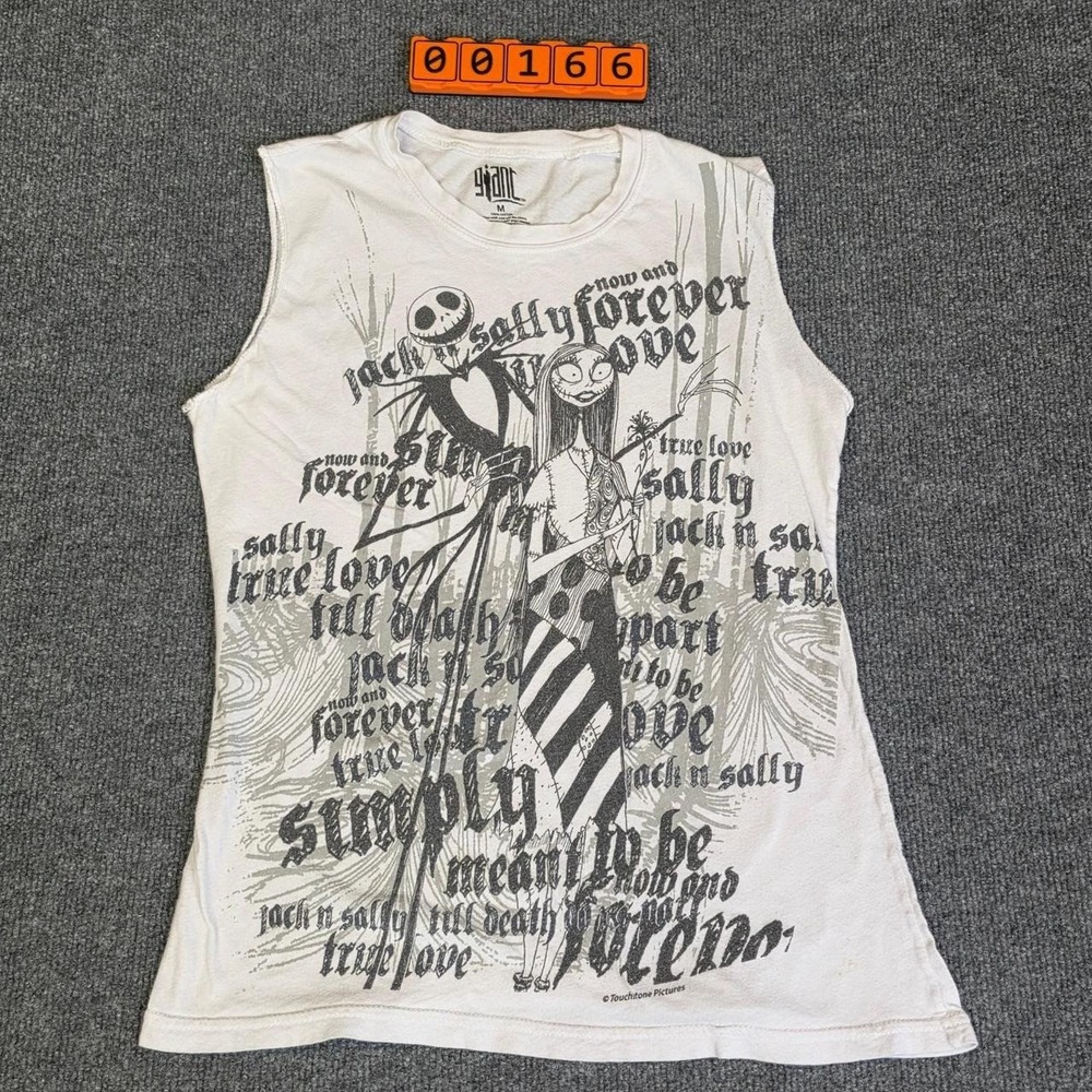 Y2K 2000s Disney Nightmare Before Christmas Jack and Sally Tank Top Size M